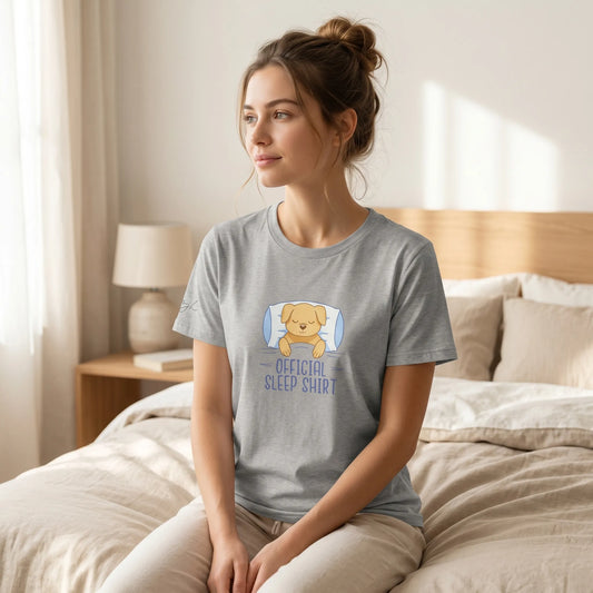 Bio Schlafshirt – Offizielles T-Shirt mit Hund Design für Hundeliebhaber