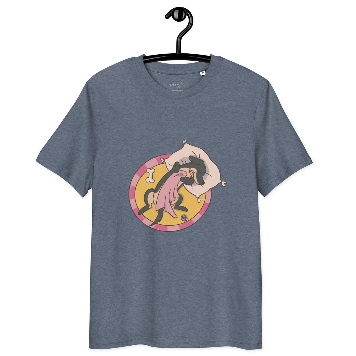 Hund im Körbchen – Bio Baumwolle Schlafshirt & cozy 🐶