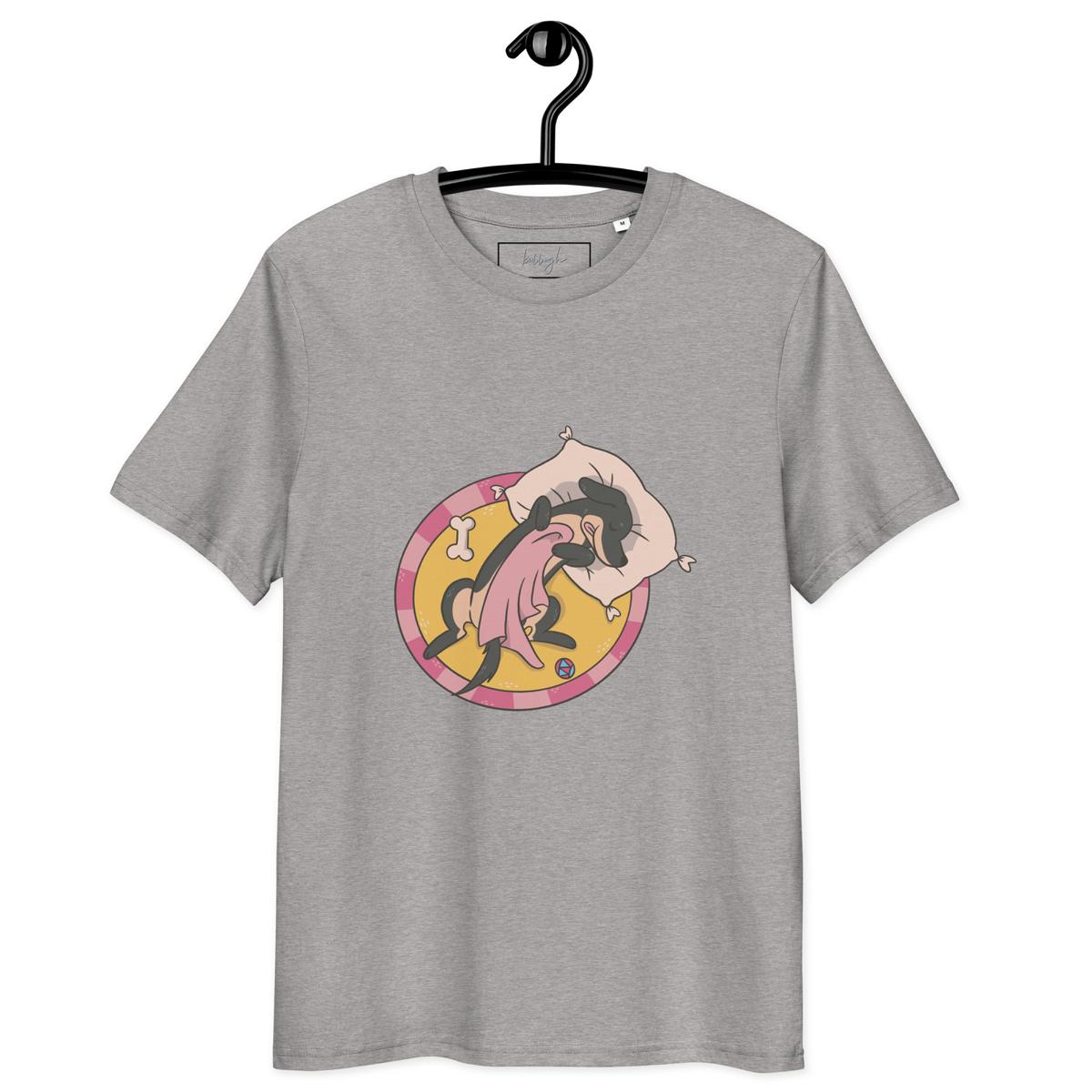 Hund im Körbchen – Bio Baumwolle Schlafshirt & cozy 🐶