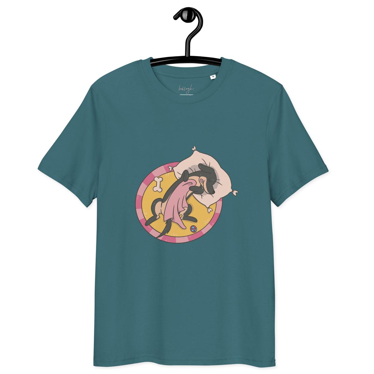 Hund im Körbchen – Bio Baumwolle Schlafshirt & cozy 🐶