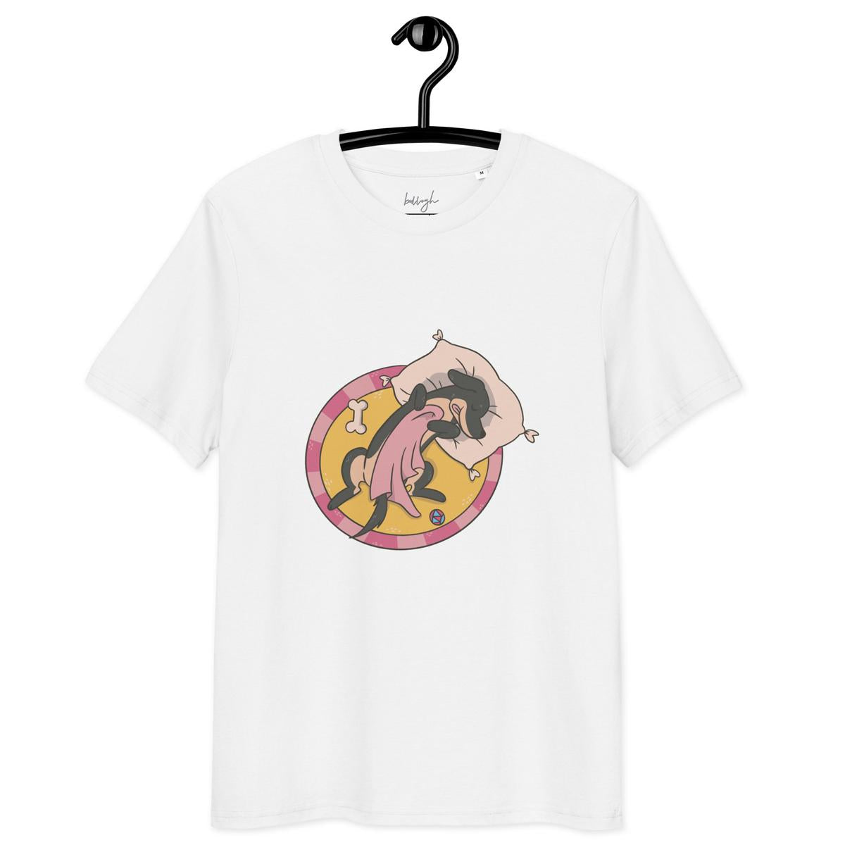 Hund im Körbchen – Bio Baumwolle Schlafshirt & cozy 🐶