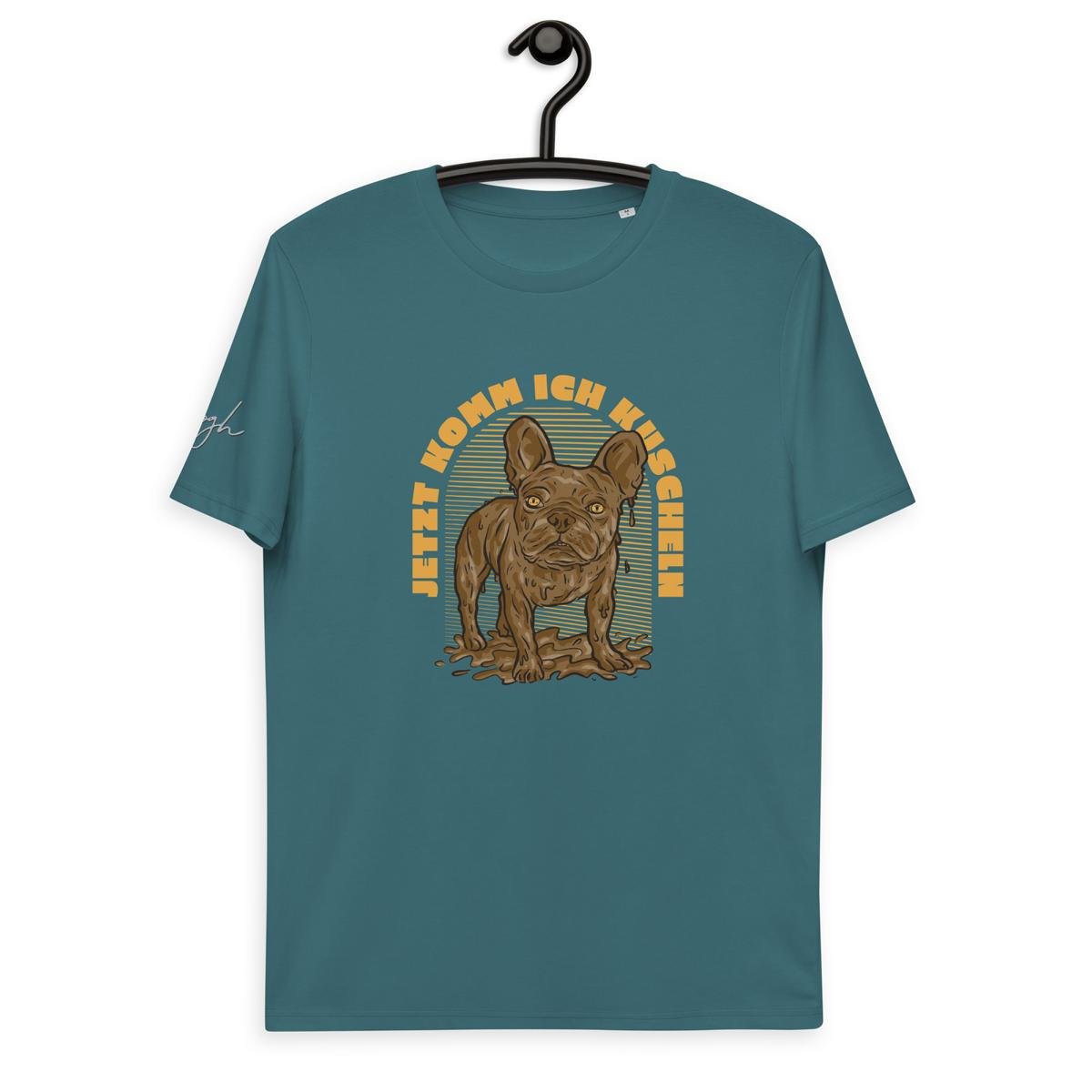 Kuscheliges Bio T-Shirt „Hund will Kuscheln“ – Französische Bulldogge Design für Hundeliebhaber - bullogh#