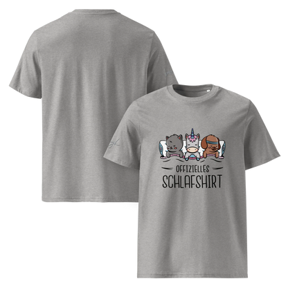 Bio-Baumwolle Schlafshirt – Offizielles Schlafanzug T-Shirt für Langschläfer mit Hund, Katze und Einhorn Design