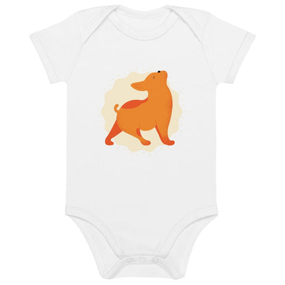 Nachhaltiger Baby Body aus Bio - Baumwolle – Yoga Frenchie Design für kleine Yogis - bullogh#
