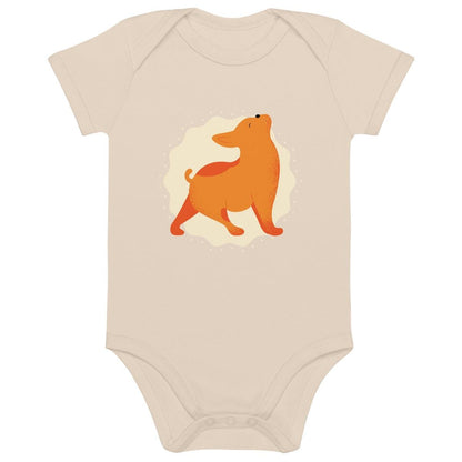 Nachhaltiger Baby Body aus Bio - Baumwolle – Yoga Frenchie Design für kleine Yogis - bullogh#