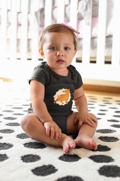 Nachhaltiger Baby Body aus Bio - Baumwolle – Yoga Frenchie Design für kleine Yogis - bullogh#