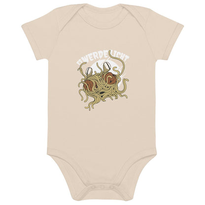 Nachhaltiger Bio Baby Body – Lustiges Spaghetti - Monster - Motiv für umweltbewusste Eltern - bullogh#