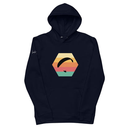 Nachhaltiger Bio - Baumwoll - Hoodie Paragliding Hexagon v2 für Gleitschirm - Fans - bullogh#