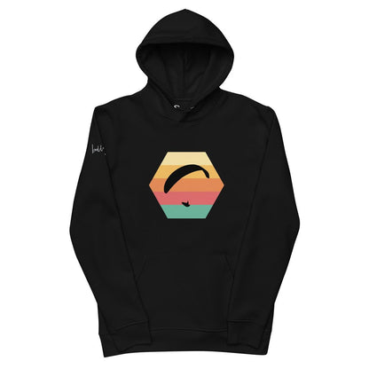 Nachhaltiger Bio - Baumwoll - Hoodie Paragliding Hexagon v2 für Gleitschirm - Fans - bullogh#