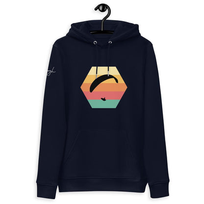 Nachhaltiger Bio - Baumwoll - Hoodie Paragliding Hexagon v2 für Gleitschirm - Fans - bullogh#