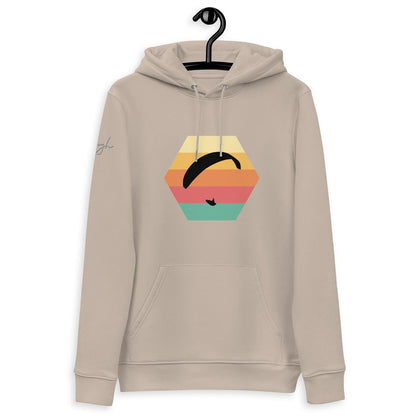 Nachhaltiger Bio - Baumwoll - Hoodie Paragliding Hexagon v2 für Gleitschirm - Fans - bullogh#