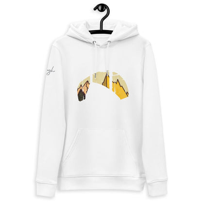 Nachhaltiger Bio - Baumwoll - Hoodie Solo Wing Yellow Mountain für Paragliding - Enthusiasten - bullogh#