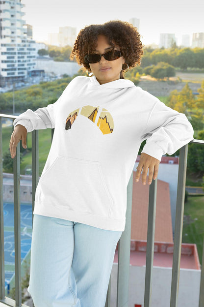 Nachhaltiger Bio - Baumwoll - Hoodie Solo Wing Yellow Mountain für Paragliding - Enthusiasten - bullogh#