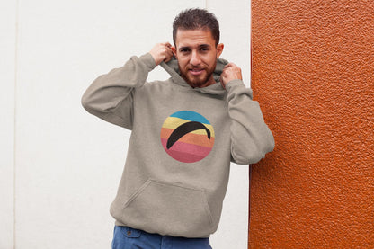 Nachhaltiger Bio - Baumwoll - Hoodie Sun Fall 2 – Paragliding - Print für Outdoor - Liebhaber aus recyceltem Polyester - bullogh#