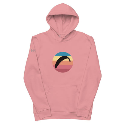Nachhaltiger Bio - Baumwoll - Hoodie Sun Fall 2 – Paragliding - Print für Outdoor - Liebhaber aus recyceltem Polyester - bullogh#