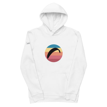 Nachhaltiger Bio - Baumwoll - Hoodie Sun Fall 2 – Paragliding - Print für Outdoor - Liebhaber aus recyceltem Polyester - bullogh#