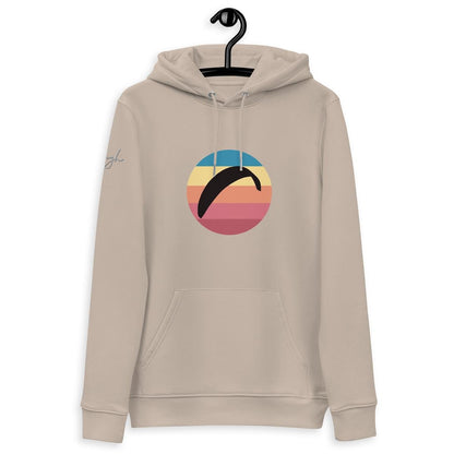 Nachhaltiger Bio - Baumwoll - Hoodie Sun Fall 2 – Paragliding - Print für Outdoor - Liebhaber aus recyceltem Polyester - bullogh#