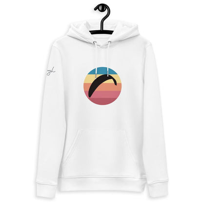 Nachhaltiger Bio - Baumwoll - Hoodie Sun Fall 2 – Paragliding - Print für Outdoor - Liebhaber aus recyceltem Polyester - bullogh#