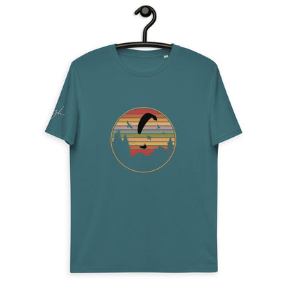 Nachhaltiges Bio - Baumwoll T-Shirt - Paragliding Forest Design | Perfekt für Gleitschirmflieger und Paragliding - Fans - bullogh#