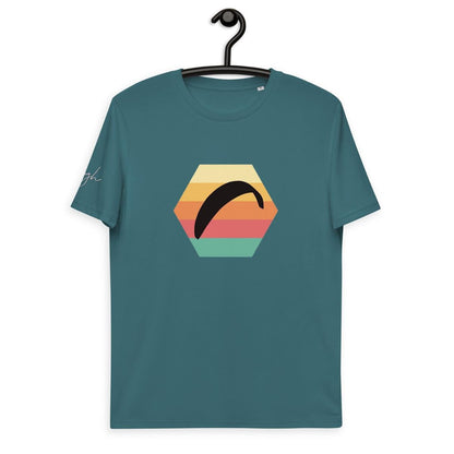 Nachhaltiges Gleitschirm T-Shirt Hexagon V2 - Bio Baumwolle Outfit für Paraglider - bullogh#