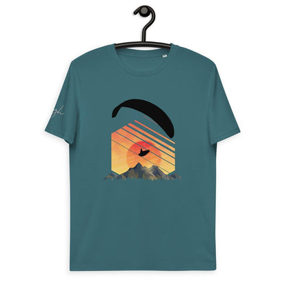 Nachhaltiges Gleitschirm T-Shirt - Wild Life Paraglider Design aus Bio Baumwolle - Trendige Eco - Mode - bullogh#