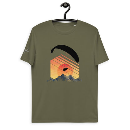 Nachhaltiges Gleitschirm T-Shirt - Wild Life Paraglider Design aus Bio Baumwolle - Trendige Eco - Mode - bullogh#