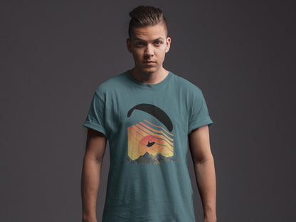 Nachhaltiges Gleitschirm T-Shirt - Wild Life Paraglider Design aus Bio Baumwolle - Trendige Eco - Mode - bullogh#