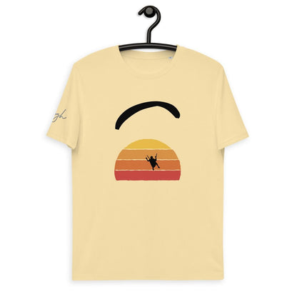 Nachhaltiges Paragliding Shirt - Sunset Fly Design - Hochwertige Bio Baumwolle für Outdoor - Liebhaber - bullogh#