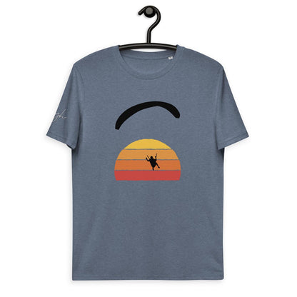 Nachhaltiges Paragliding Shirt - Sunset Fly Design - Hochwertige Bio Baumwolle für Outdoor - Liebhaber - bullogh#