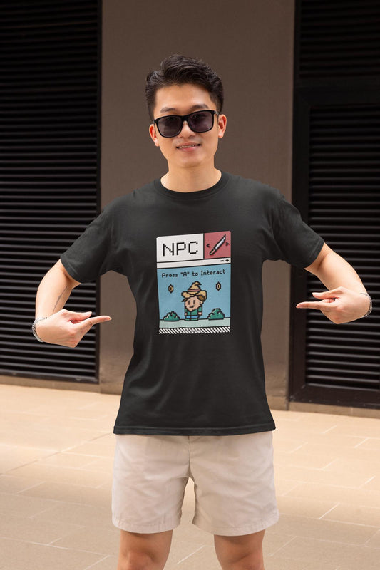 Gaming-Shirt „NPC Press A“ – Bio, fair und mit Spaßfaktor