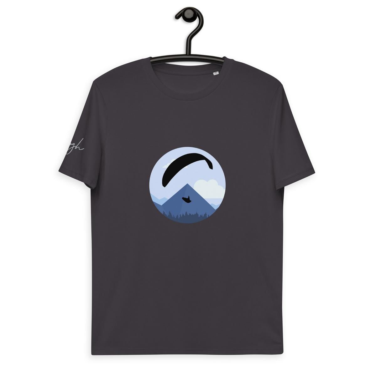 Öko T-Shirt aus Bio Baumwolle - Blue Paraglider Design für Gleitschirmflüge - bullogh#