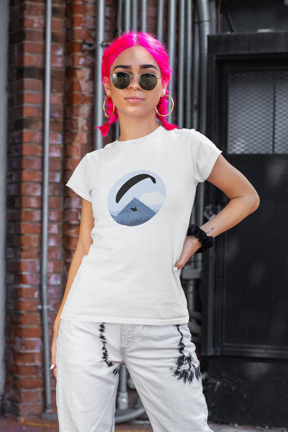 Öko T-Shirt aus Bio Baumwolle - Blue Paraglider Design für Gleitschirmflüge - bullogh#