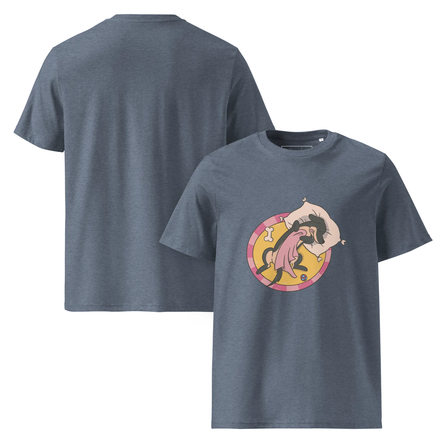 Hund im Körbchen – Bio-Schlafshirt für Hundeliebhaber