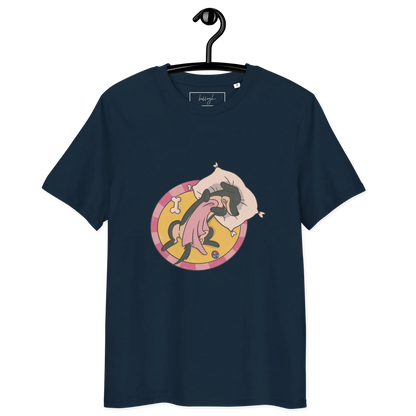 Hund im Körbchen – Bio-Schlafshirt für Hundeliebhaber