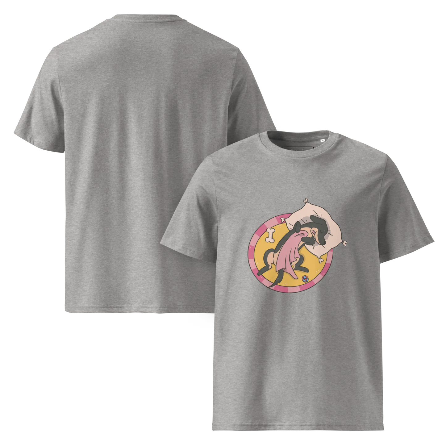 Hund im Körbchen – Bio-Schlafshirt für Hundeliebhaber