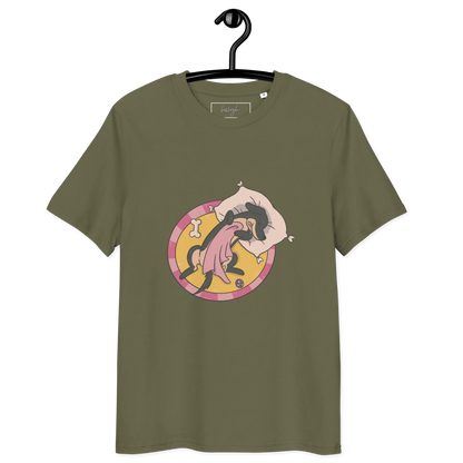 Hund im Körbchen – Bio-Schlafshirt für Hundeliebhaber
