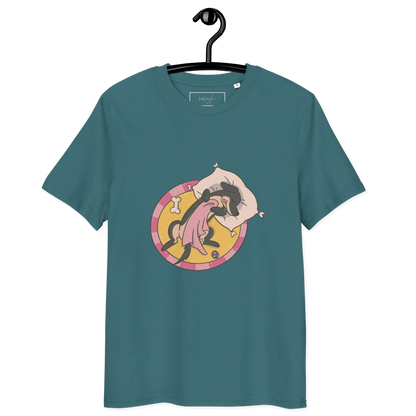 Hund im Körbchen – Bio-Schlafshirt für Hundeliebhaber