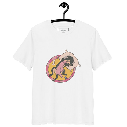 Hund im Körbchen – Bio-Schlafshirt für Hundeliebhaber