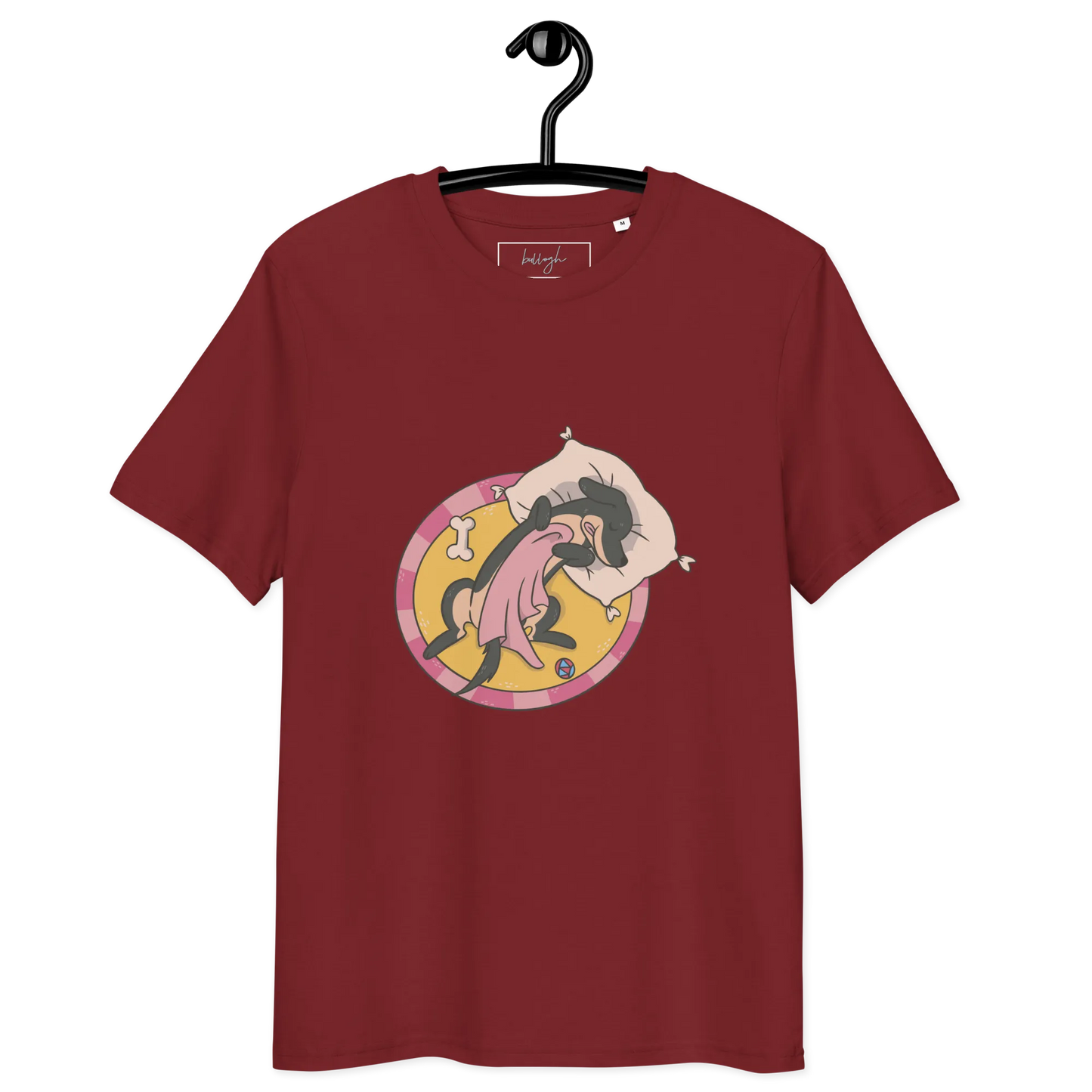 Hund im Körbchen – Bio-Schlafshirt für Hundeliebhaber