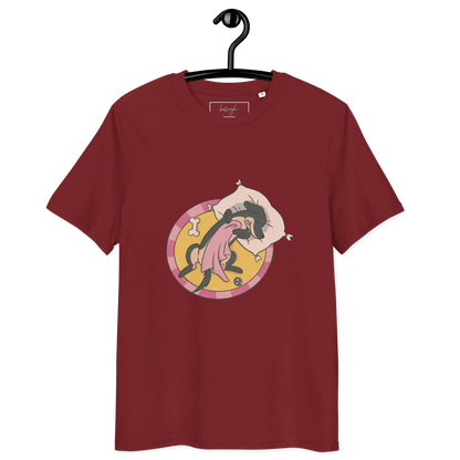 Hund im Körbchen – Bio-Schlafshirt für Hundeliebhaber