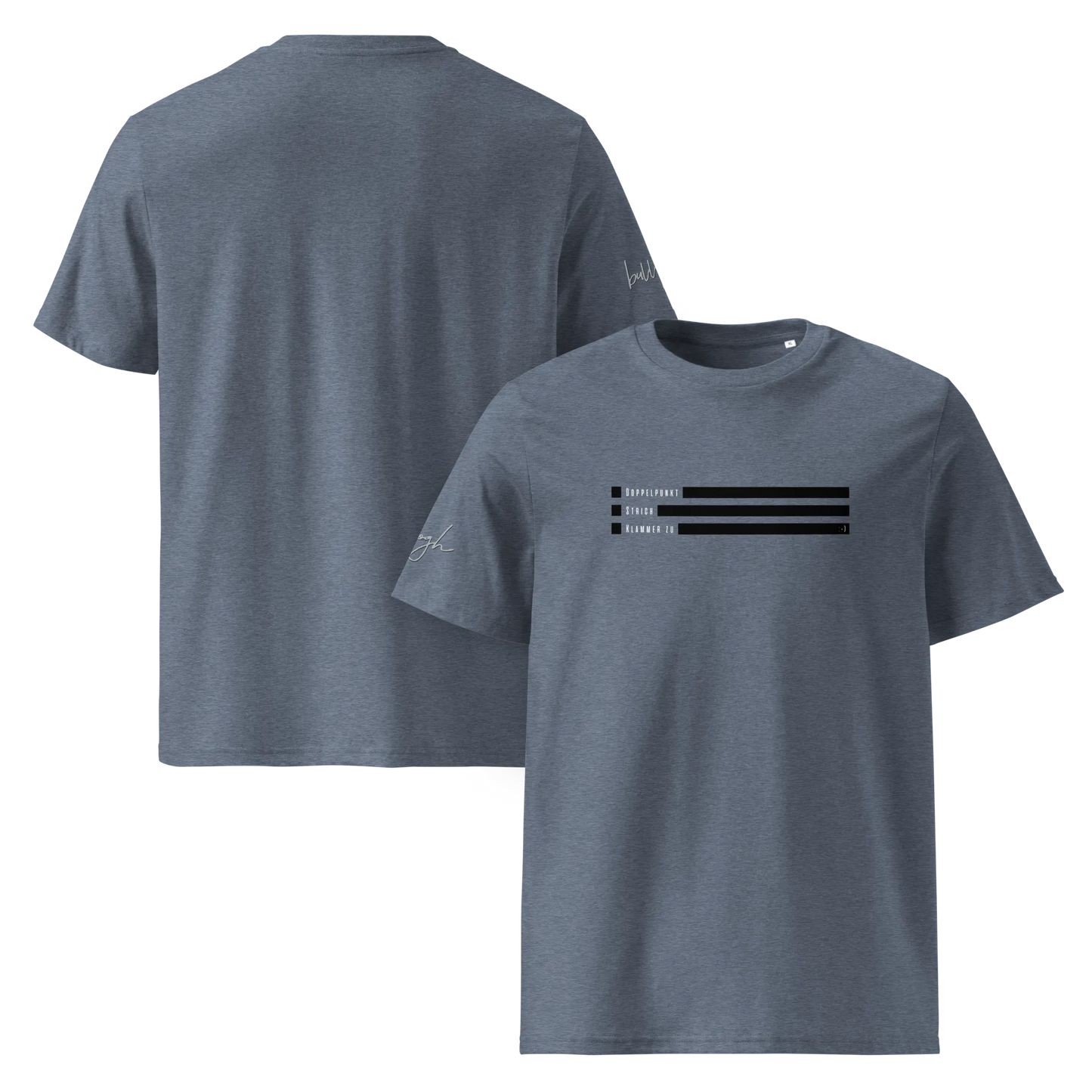Smiley Text Doppelpunkt Klammer zu - T-Shirt aus Bio Baumwolle