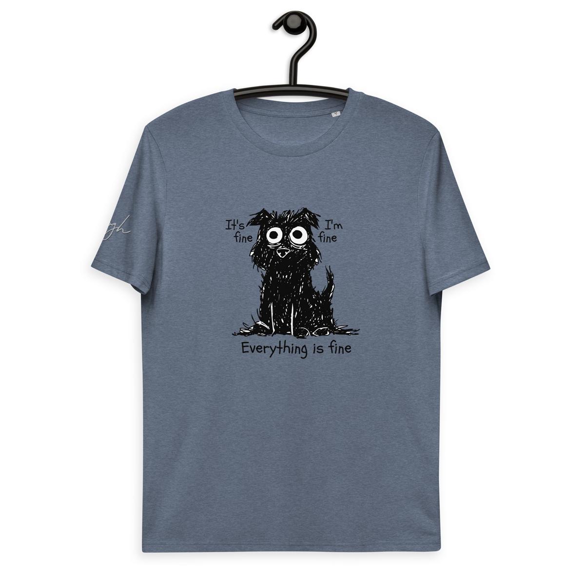 Süßes T-Shirt mit gestresstem Hund aus Bio - Baumwolle – Perfekt für Hundeliebhaber - bullogh#