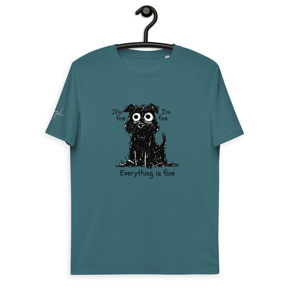 Süßes T-Shirt mit gestresstem Hund aus Bio - Baumwolle – Perfekt für Hundeliebhaber - bullogh#