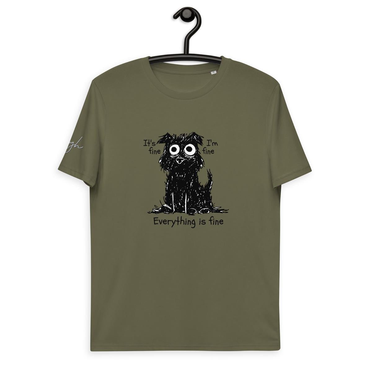 Süßes T-Shirt mit gestresstem Hund aus Bio - Baumwolle – Perfekt für Hundeliebhaber - bullogh#