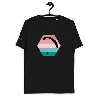 T-Shirt aus Bio Baumwolle - Paragliding Hexagon V3 Design für Outdoor - Fans - bullogh#