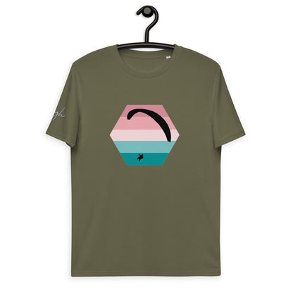 T-Shirt aus Bio Baumwolle - Paragliding Hexagon V3 Design für Outdoor - Fans - bullogh#