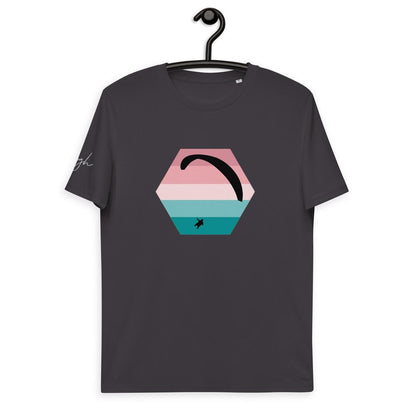 T-Shirt aus Bio Baumwolle - Paragliding Hexagon V3 Design für Outdoor - Fans - bullogh#