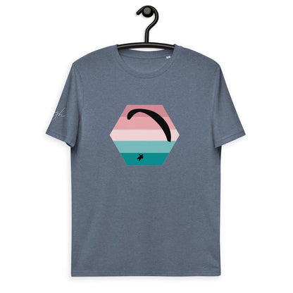 T-Shirt aus Bio Baumwolle - Paragliding Hexagon V3 Design für Outdoor - Fans - bullogh#