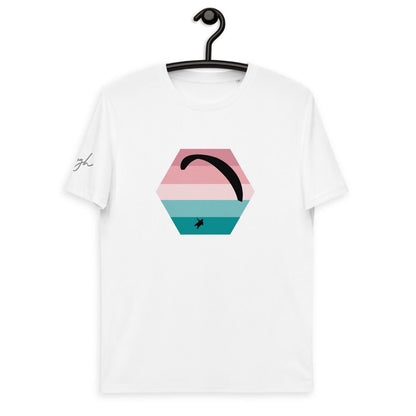 T-Shirt aus Bio Baumwolle - Paragliding Hexagon V3 Design für Outdoor - Fans - bullogh#