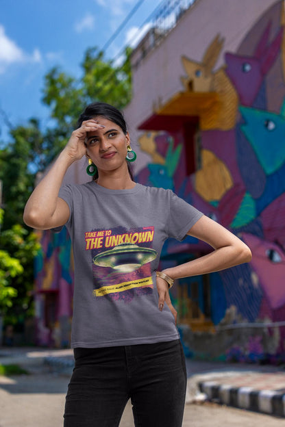 UFO T-Shirt aus Bio Baumwolle – „Take me to the Unknown“ für umweltbewusste Abenteuer - bullogh#